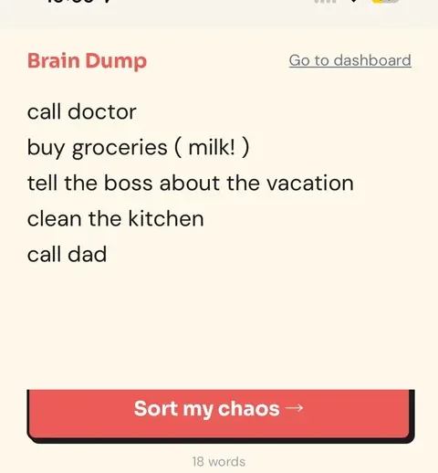 Brain Dump chaos input