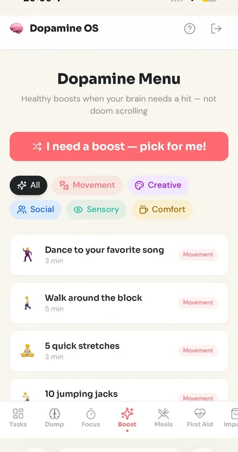 Dopamine Menu