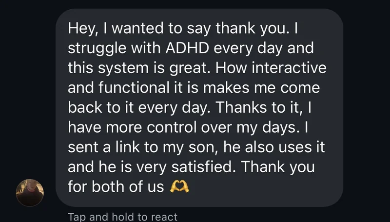 Customer DM testimonial